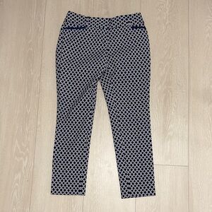 3/$10 The Limited Navy Blue and White Patterned Trousers